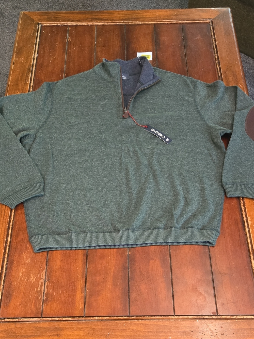 Daniel Cremieux Reversible Quarter-Zip Sweater - Heathered Forest Green